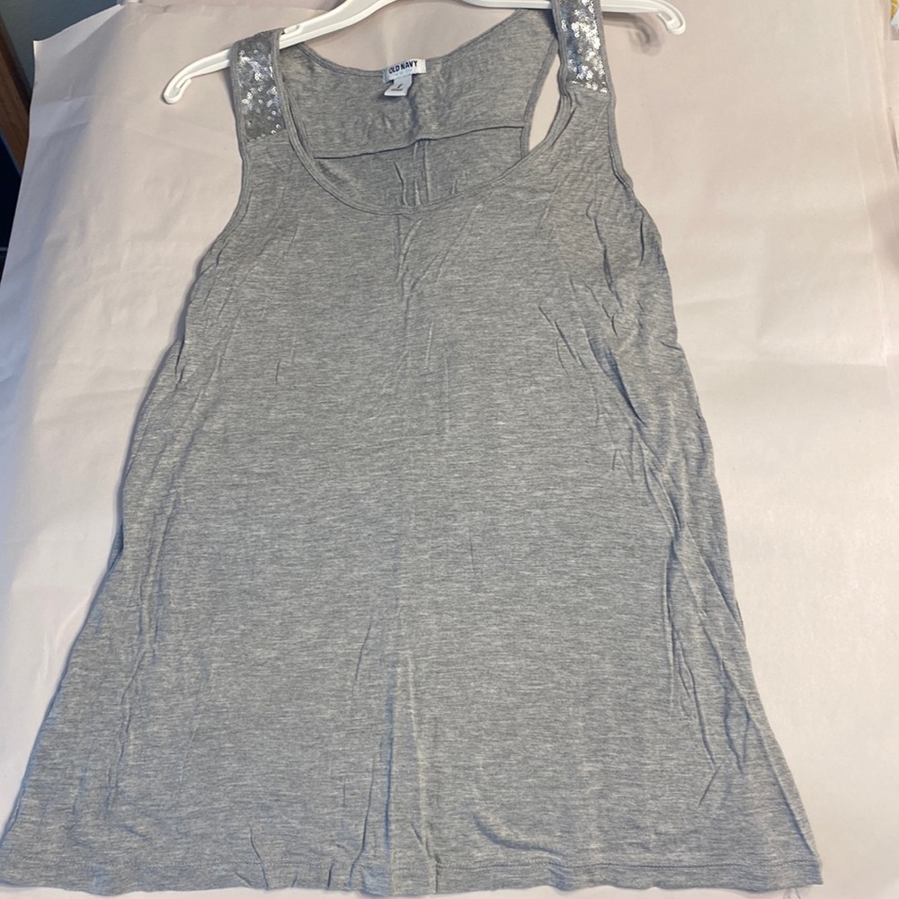 Old navy tank top with sequins on sleeves